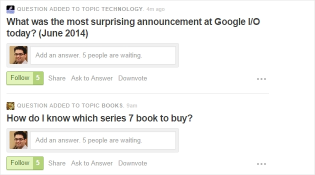 На сайте Quora показывается, сколько людей ждут ответа на поставленный вопрос. Это подталкивает посетителей писать ответы.