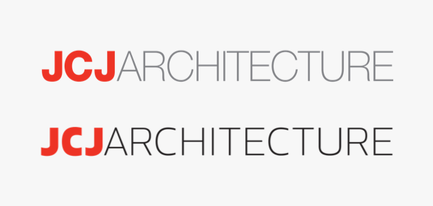 Прежний (вверху) и новый (внизу) фирменный стиль JCJ Architecture